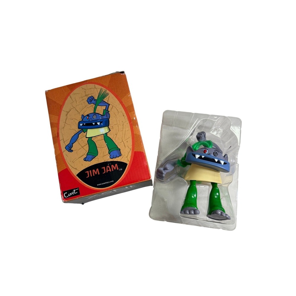 New Xone Art Vinyl Jim Jam Curet Designer Toy Blue Green Figure in Box
